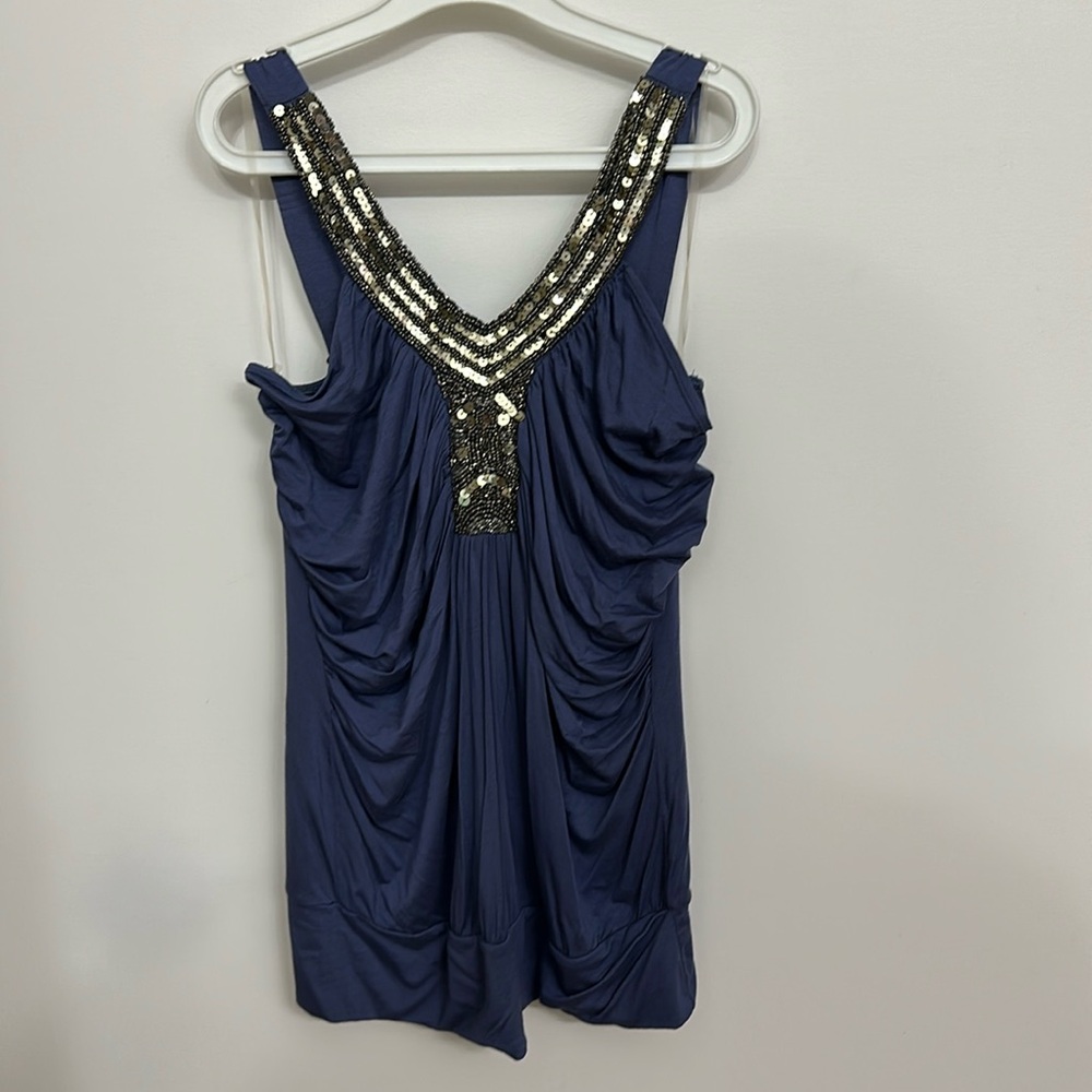 Indigo with sequin detail tank top